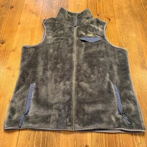 L.L. Bean Mountain Pile Sherpa Fleece Full Zip Sleeveless‎ Vest Women XL Gray